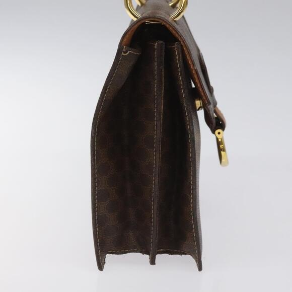 CELINE Macadam Canvas Hand Bag Pvc Leather Brown Gold - Picture 4 of 13